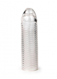 Прозрачная закрытая насадка на пенис с ребрышками - 16 см. - Sex Expert - в Прокопьевске купить с доставкой