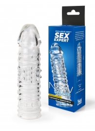 Прозрачная закрытая насадка на пенис - 17 см. - Sex Expert - в Прокопьевске купить с доставкой