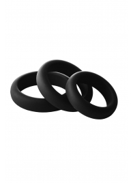Набор из 3 черных эрекционных колец Smooth Silicone Cockring Pack - Dream Toys - в Прокопьевске купить с доставкой
