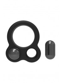 Черное эрекционное кольцо с утяжелителями Cockring Dual Weight - Dream Toys - в Прокопьевске купить с доставкой