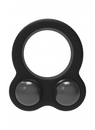 Черное эрекционное кольцо с утяжелителями Cockring Dual Weight - Dream Toys - в Прокопьевске купить с доставкой