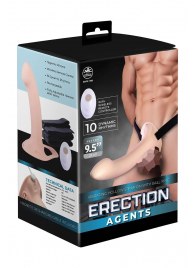Телесный полый страпон с вибрацией Erection Agents - 24,1 см. - NMC - купить с доставкой в Прокопьевске
