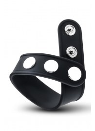 Черное эрекционное кольцо на кнопках - Blush Novelties - в Прокопьевске купить с доставкой