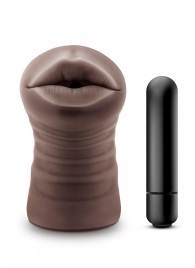 Коричневый мастурбатор-ротик Krystal Vibrating Masturbator - Blush Novelties - в Прокопьевске купить с доставкой