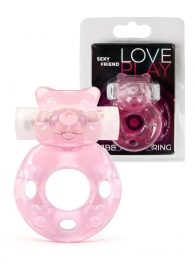 Розовое эрекционное виброкольцо в форме мишки - 1137 - в Прокопьевске купить с доставкой