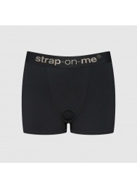 Черные трусики-боксеры для фиксации насадок Strap-on-me Harness Lingerie Allure - size XL - Strap-on-me - купить с доставкой в Прокопьевске