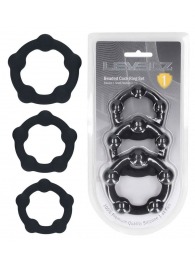 Набор из 3 эрекционных колец Beaded Silicone Cockring Set - Shots Media BV - в Прокопьевске купить с доставкой