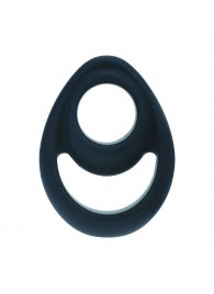 Черное эрекционное кольцо Double Ergo Silicone Cockring - Shots Media BV - в Прокопьевске купить с доставкой