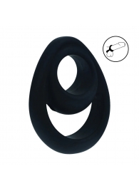 Черное эрекционное кольцо Double Ergo Silicone Cockring - Shots Media BV - в Прокопьевске купить с доставкой