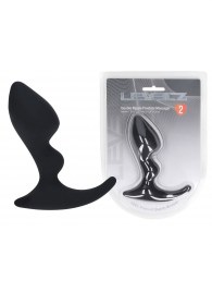 Черная анальная пробка для массажа простаты Double Ripple Silicone Prostate Massager - Shots Media BV - в Прокопьевске купить с доставкой