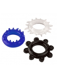 Набор из 3 эрекционных колец разного цвета и рельефа - Boys of Toys - в Прокопьевске купить с доставкой