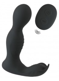 Черная анальная пробка с вибрацией, вращением и пультом ДУ RC Butt Plug with 2 Functions - Orion - в Прокопьевске купить с доставкой