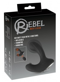 Черная анальная вибропробка с функцией расширения RC Butt Plug with 3 functions - Orion - в Прокопьевске купить с доставкой