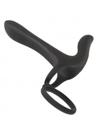 Черная насадка на член с вибрацией Couple’s Vibrator - Orion - в Прокопьевске купить с доставкой