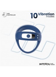 Синее интерактивное эрекционное виброкольцо Rank - Intoyou - в Прокопьевске купить с доставкой