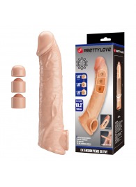 Телесный фаллоудлинитель с подхватом мошонки Silas - 26 см. - Baile - в Прокопьевске купить с доставкой