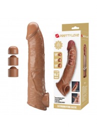 Карамельный фаллоудлинитель с подхватом мошонки Silas - 26 см. - Baile - в Прокопьевске купить с доставкой