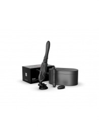 Черная секс-машина с функцией нагрева, насадками и присоской Sesh - Zalo - купить с доставкой в Прокопьевске