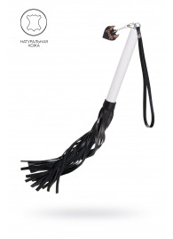 Плеть с белой рукоятью и чёрными хлыстами - 50 см. - Pecado - купить с доставкой в Прокопьевске