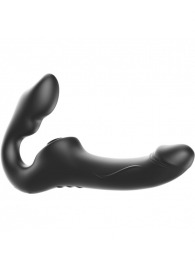 Черный безремневой страпон с 3 моторами - Ibiza - купить с доставкой в Прокопьевске