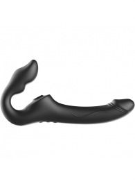 Черный безремневой страпон с 3 моторами - Ibiza - купить с доставкой в Прокопьевске