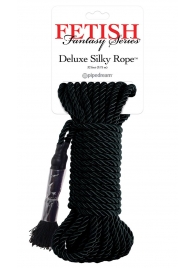 Черная веревка для фиксации Deluxe Silky Rope - 9,75 м. - Pipedream - купить с доставкой в Прокопьевске