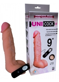 Фаллическая насадка Харнесс UNICOCK 9  с вибрацией - 24 см. - LOVETOY (А-Полимер) - купить с доставкой в Прокопьевске
