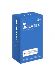 Классические презервативы Unilatex Natural Plain - 12 шт. + 3 шт. в подарок - Unilatex - купить с доставкой в Прокопьевске