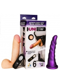 Вибрострапон с двумя насадками UniStrap - 18 и 18 см. - LOVETOY (А-Полимер) - купить с доставкой в Прокопьевске