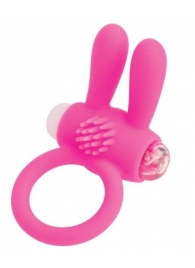 Розовое эрекционное виброкольцо A-toys с ушками - A-toys - в Прокопьевске купить с доставкой