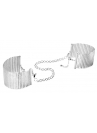 Серебристые наручники-браслеты Desir Metallique Handcuffs - Bijoux Indiscrets - купить с доставкой в Прокопьевске