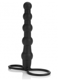 Насадка на пенис для двойного проникновения Silicone Beaded Double Rider - 14 см. - California Exotic Novelties - в Прокопьевске купить с доставкой