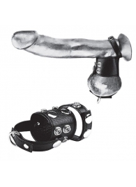 Утяжка на пенис и мошонку Cock Ring With 1.5  Ball Stretcher And Optional Weight Ring - BlueLine - купить с доставкой в Прокопьевске