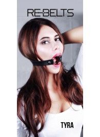 Чёрный кожаный чокер-кляп Tyra Black - Rebelts - купить с доставкой в Прокопьевске