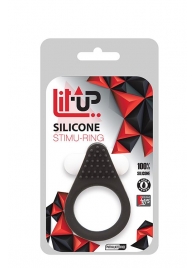 Чёрное эрекционное кольцо LIT-UP SILICONE STIMU RING 1 BLACK - Dream Toys - в Прокопьевске купить с доставкой