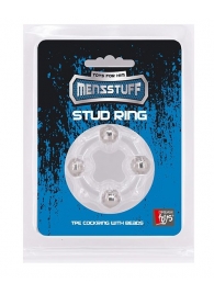 Эрекционное кольцо с 4 бусинами MENZSTUFF STUD RING CLEAR - Dream Toys - в Прокопьевске купить с доставкой