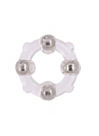 Эрекционное кольцо с 4 бусинами MENZSTUFF STUD RING CLEAR - Dream Toys - в Прокопьевске купить с доставкой