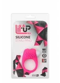 Розовое эрекционное кольцо с щеточкой LIT-UP SILICONE STIMU RING 5 - Dream Toys - в Прокопьевске купить с доставкой