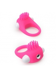 Розовое эрекционное кольцо с щеточкой LIT-UP SILICONE STIMU RING 5 - Dream Toys - в Прокопьевске купить с доставкой