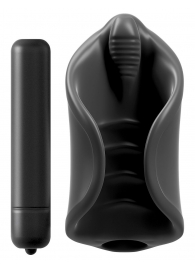 Чёрный мастурбатор Vibrating Silicone Stimulator с вибрацией - Pipedream - в Прокопьевске купить с доставкой