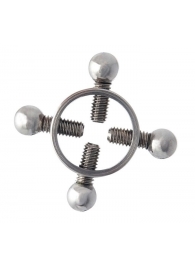 Серебристые зажимы для сосков на винтах - ToyFa - купить с доставкой в Прокопьевске