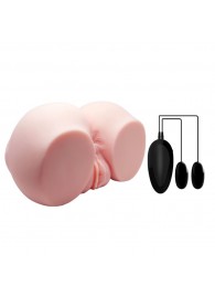 Телесный мастурбатор с двумя любовными тоннелями и вибрацией - Baile - в Прокопьевске купить с доставкой