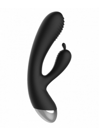 Чёрный вибратор E-Stimulation Rabbit Vibrator с электростимуляцией - 19 см. - Shots Media BV - купить с доставкой в Прокопьевске