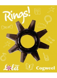 Чёрное эрекционное кольцо Rings Cogweel - Lola Games - в Прокопьевске купить с доставкой