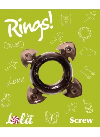 Чёрное эрекционное кольцо Rings Screw - Lola Games - в Прокопьевске купить с доставкой