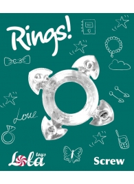 Прозрачное эрекционное кольцо Rings Screw - Lola Games - в Прокопьевске купить с доставкой