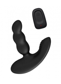 Черный силиконовый стимулятор простаты Levett Nitoc с пультом ДУ - Levett - в Прокопьевске купить с доставкой