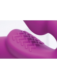 Ярко-розовый безремневой вибрострапон Evoke Vibrating Strapless Silicone Strap-on Dildo - XR Brands - купить с доставкой в Прокопьевске