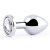 Серебристая анальная пробка с прозрачным стразом - 7,2 см. - Anal Jewelry Plug - купить с доставкой в Прокопьевске