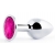 Серебристая анальная пробка с малиновым кристаллом - 7,2 см. - Anal Jewelry Plug - купить с доставкой в Прокопьевске